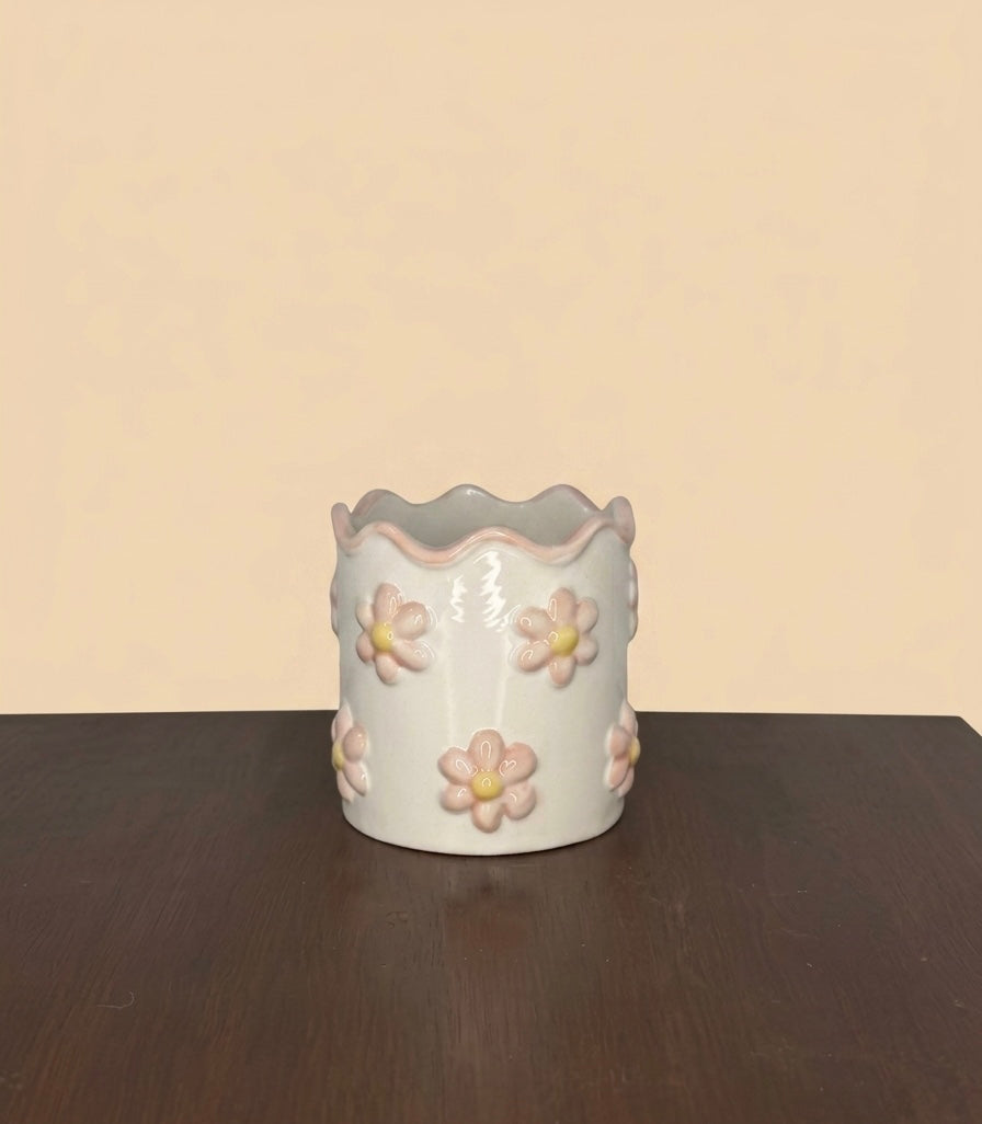 White and Pink Flower Planter