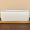 Rectangular Ceramic Planter with Saucer