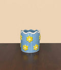 Blue and Yellow Flower Planter